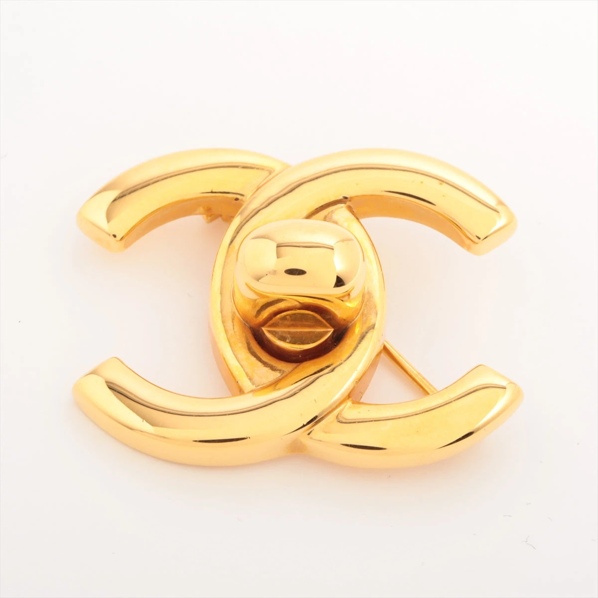 シャネル メタル ココマーク ターンロック ブローチ 97P CHANEL Pre-Owned 1997 ココマーク ターンロック ラインストーン