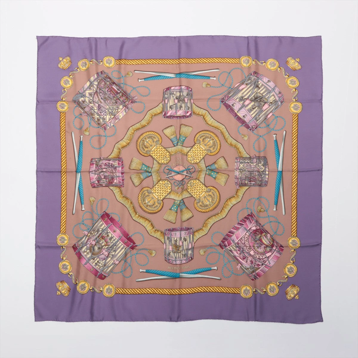 エルメス カレ90 LES TAMBOURS タンブールの太鼓 スカーフ