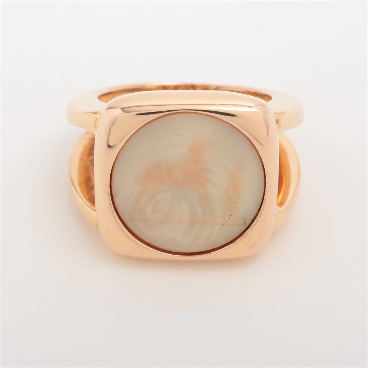 エルメス コロゾ リング 51 実寸10.5号 ホース 馬 ゴールド ベージュ