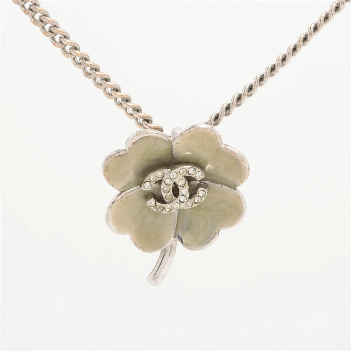 シャネル ココマーク クローバー 04P ネックレス GP×ラインストーン  