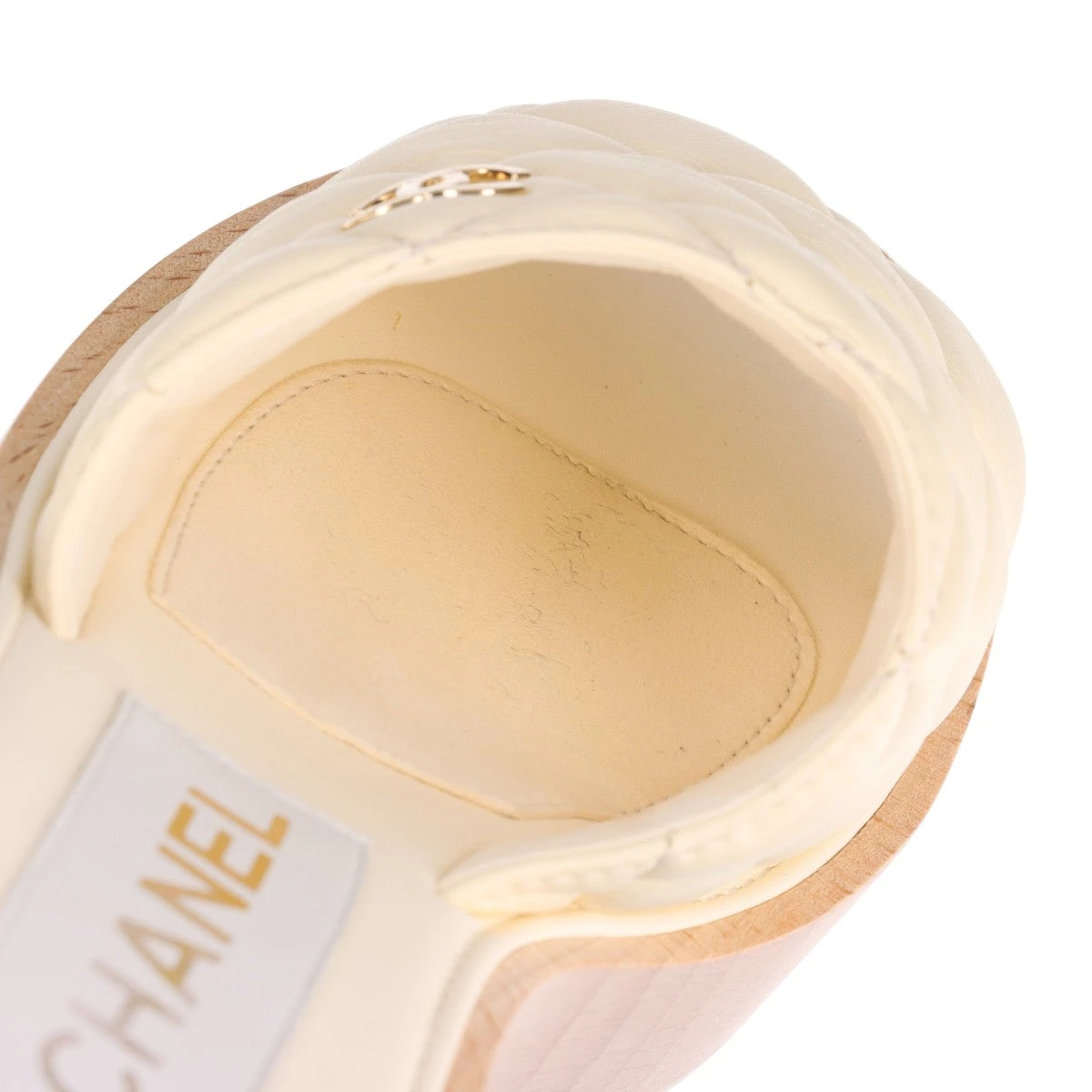 良品★CHANEL・レザー カメリア メタルココマーク ウェッジサンダル(35) シャネル レザー ココマーク カメリア コルク ウェッジソール