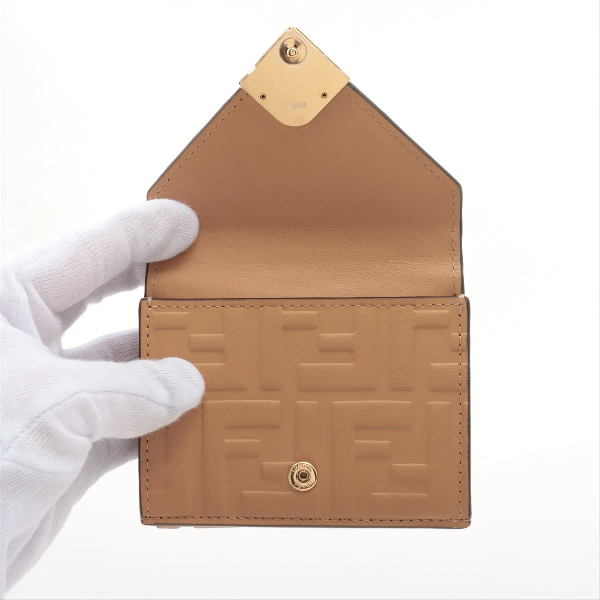 フェンディ FFダイヤモンド 8M0480 レザー コンパクトウォレット