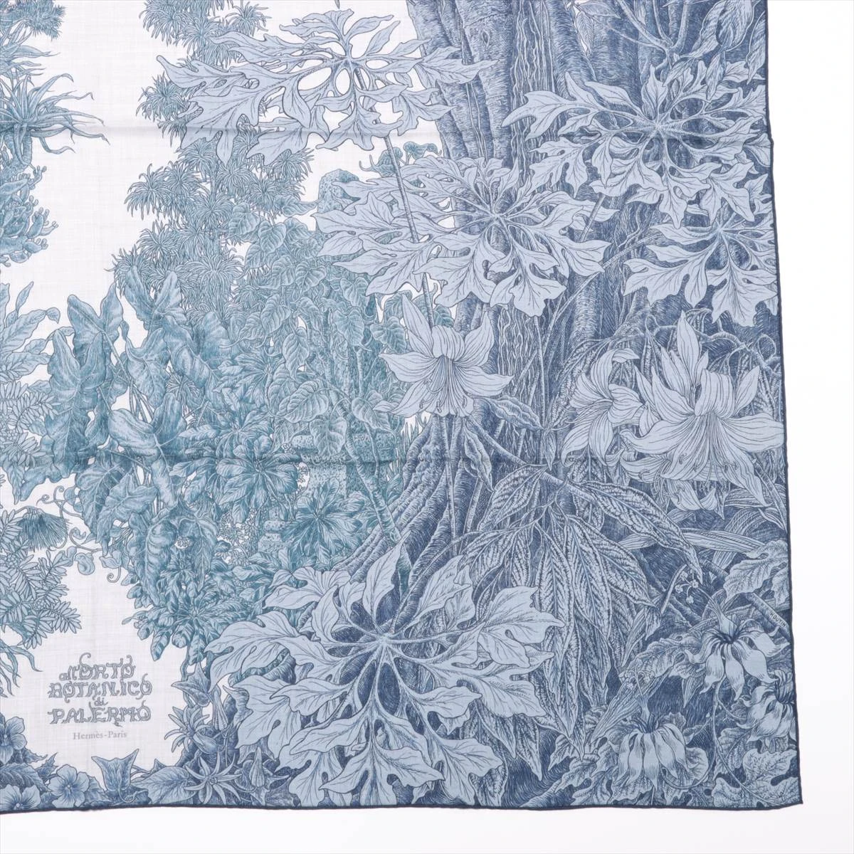 未使用タグ付　エルメス　カシシル　パレルモの植物園にて　カシミアシルク　140 新品】エルメス パレルモ植物園で カシミヤシルク 140 パレルモの