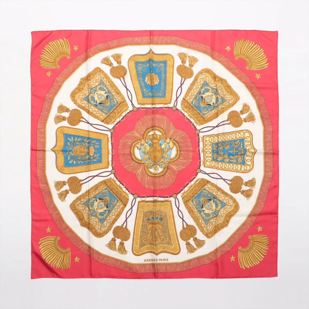 エルメス カレ90 Porte Et Cauabrie スカーフ シルク レッド