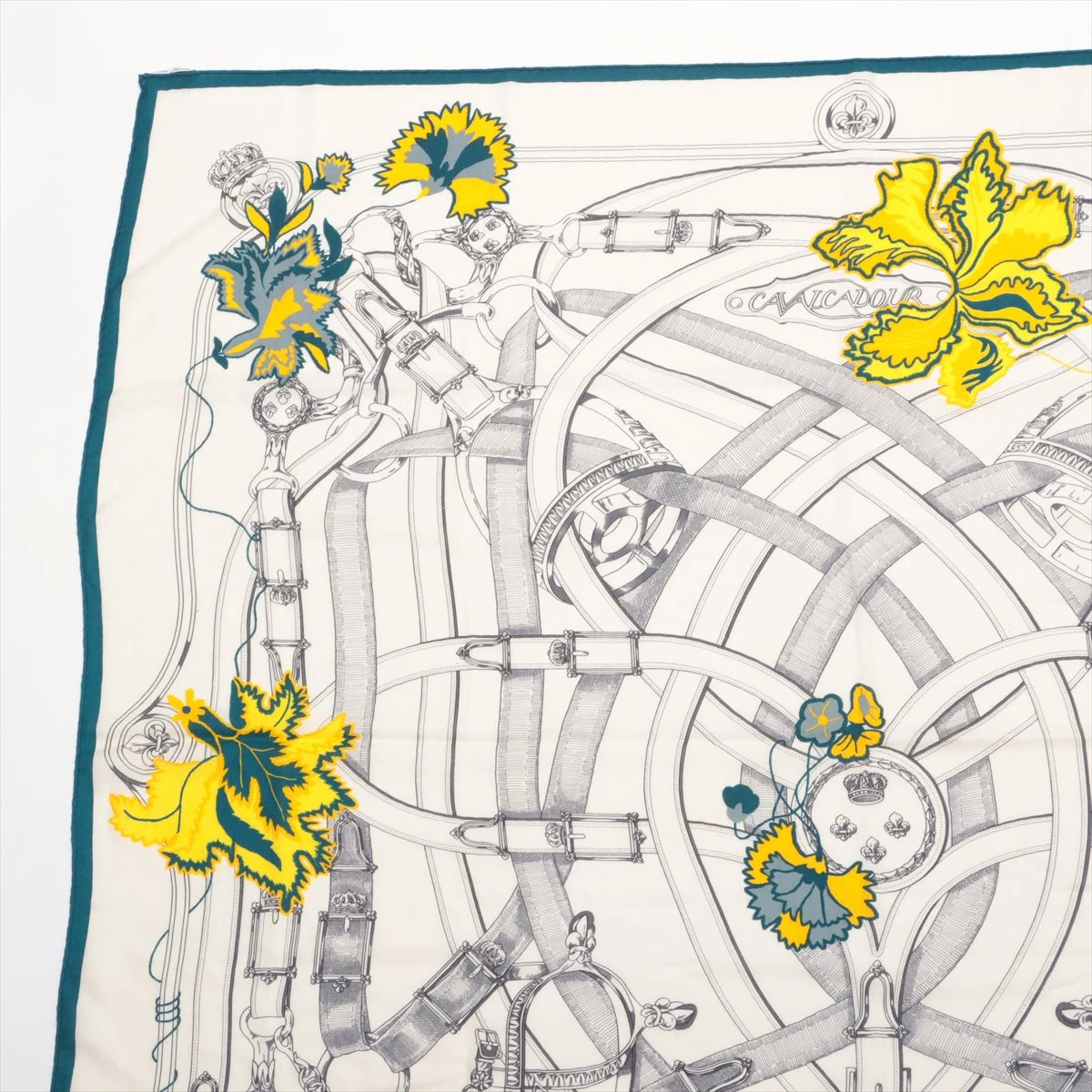 エルメス カレ140 Cavalcadour Fleuri ストール カシミヤ×シルク