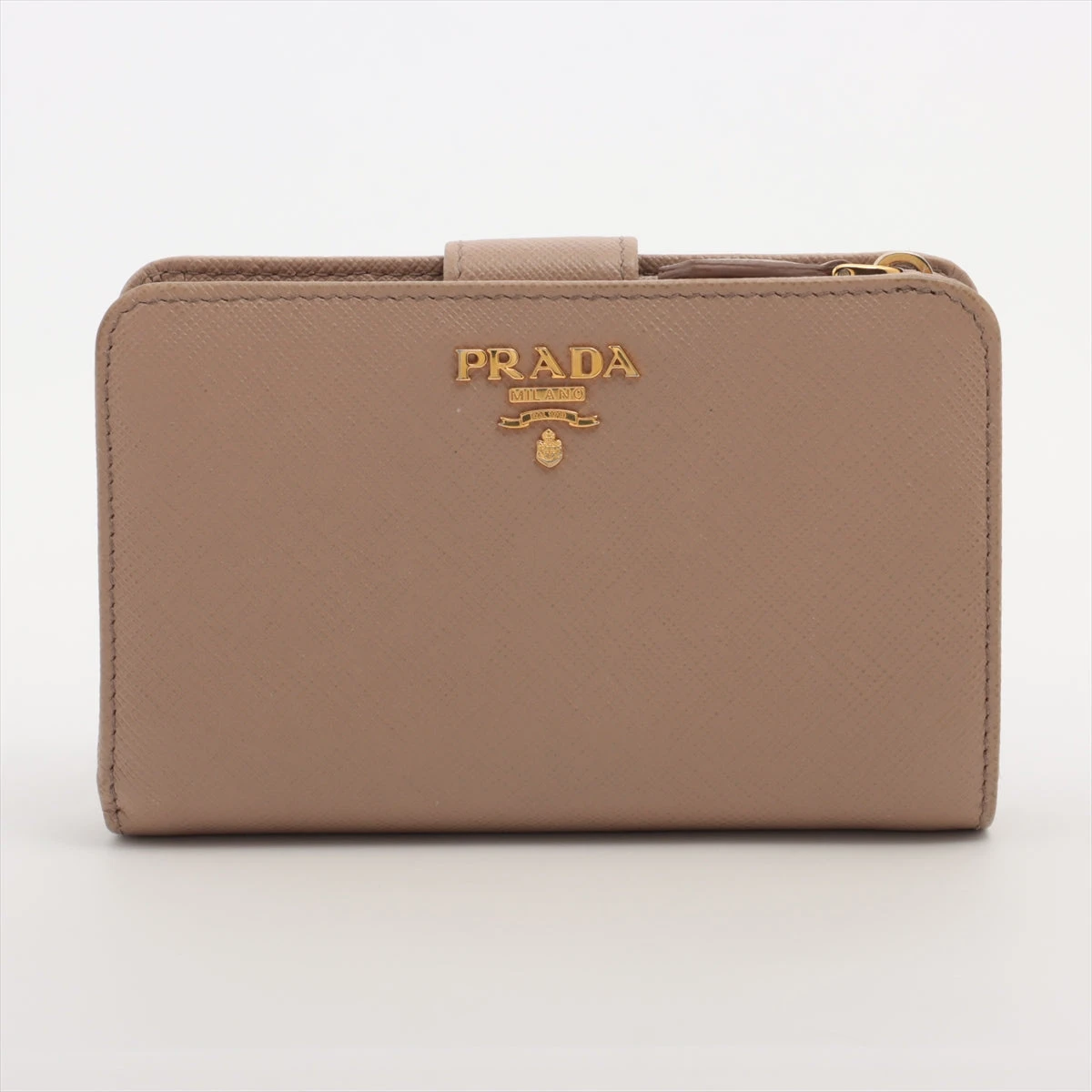 PRADA 二つ折り財布 ピンクベージュ PRADA プラダサフィアーノレザー二つ折り財布ピンクベージュ