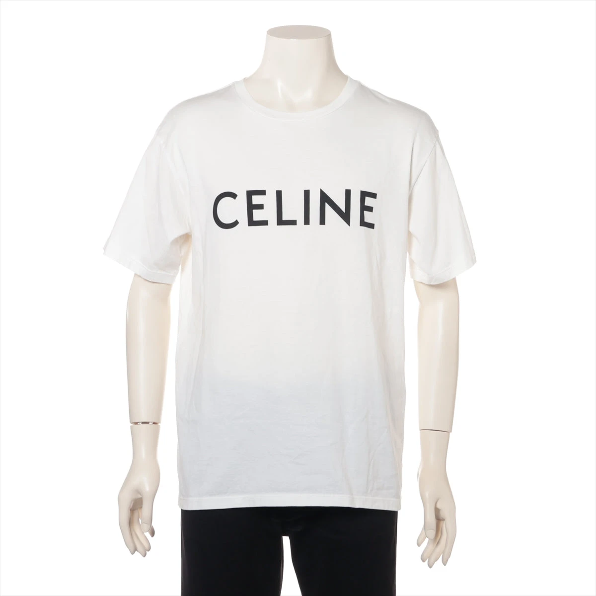CELINE paris ロゴ Tシャツ ホワイト セリーヌ CELINE ホワイト Tシャツ X S(T-Shirt S.36 Celine Cotton