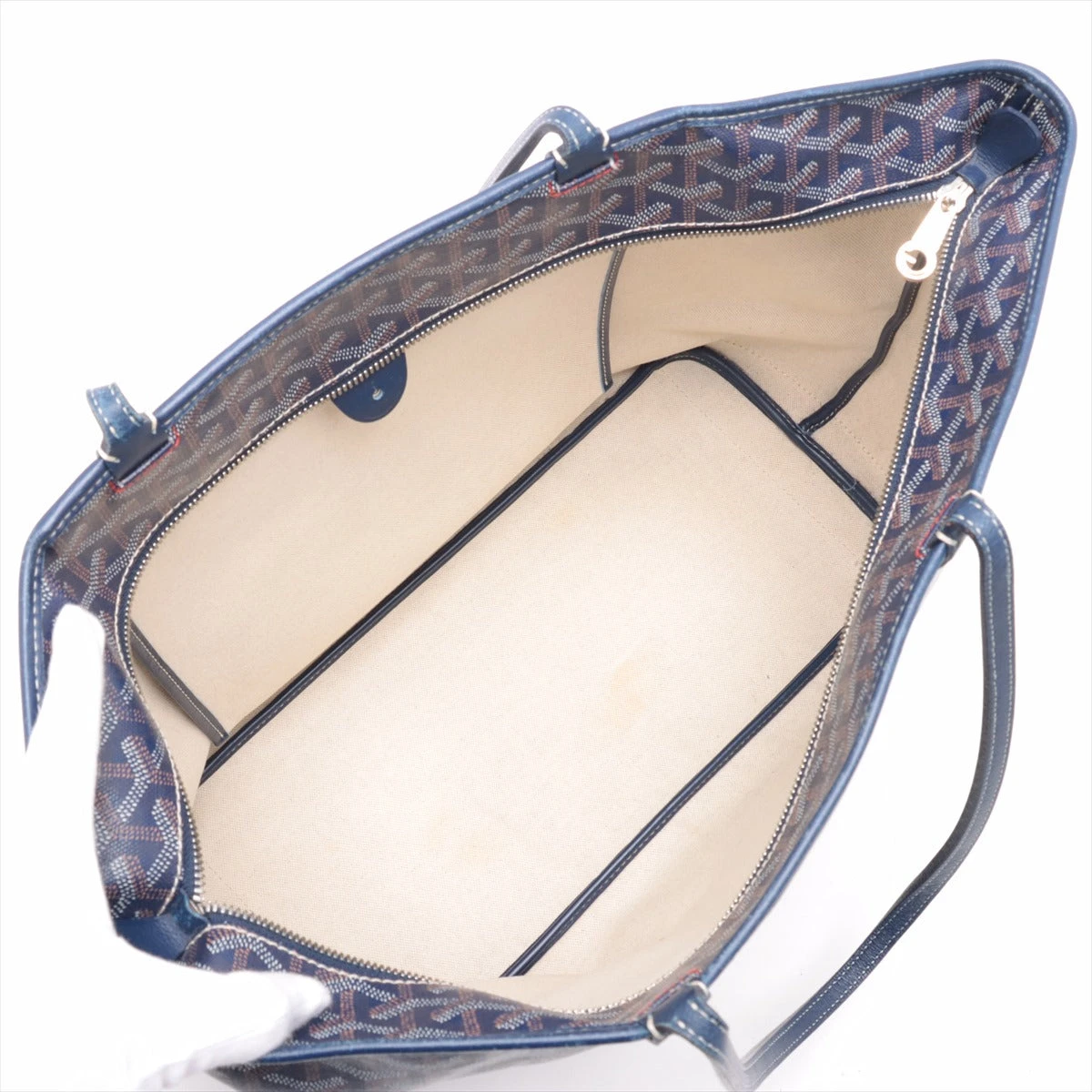 ゴヤール アルトワMM PVC×レザー トートバッグ ネイビー A3517251