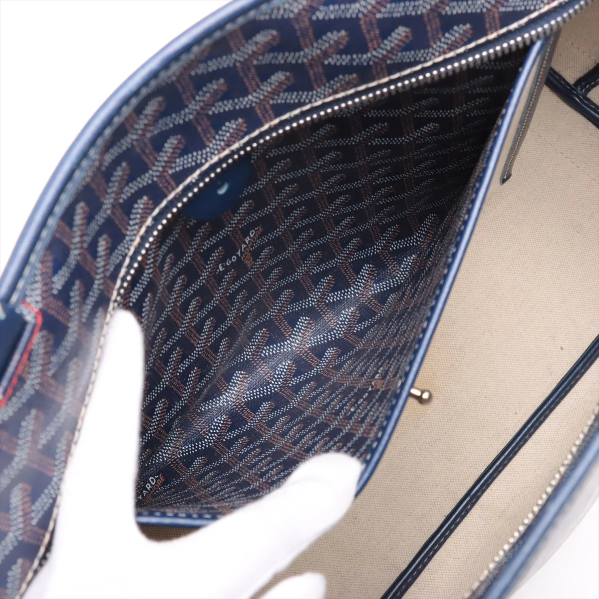 ゴヤール アルトワMM PVC×レザー トートバッグ ネイビー A3517251