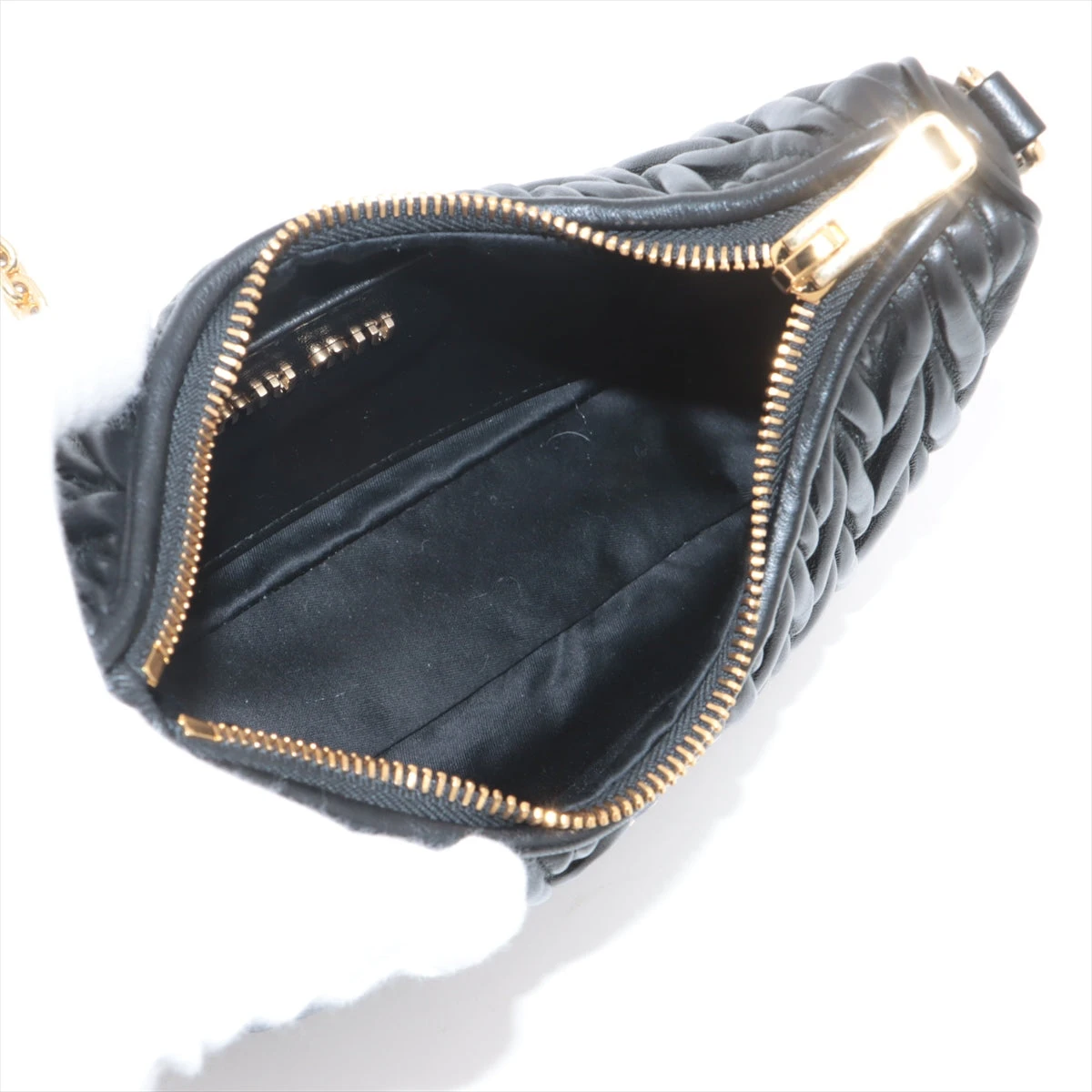 ミュウミュウ マテラッセ レザー 2WAYショルダーバッグ ブラック