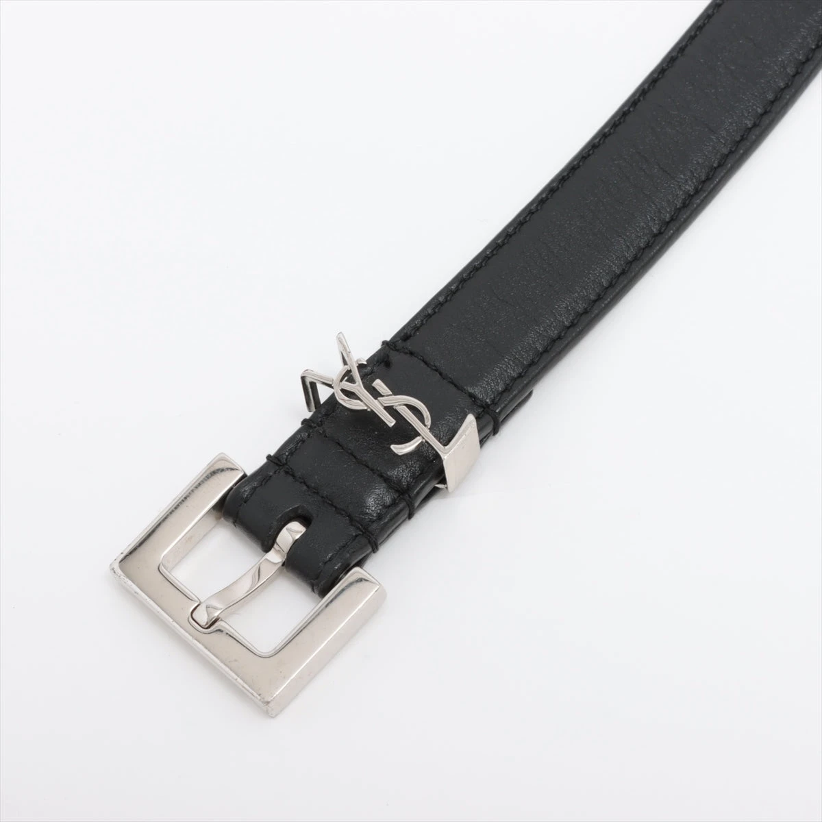 サンローラン YSLロゴ付き黒レザーベルト ベルト サンローラン YSLロゴ ベルト レザー ブラック A3515443｜中古ブランド