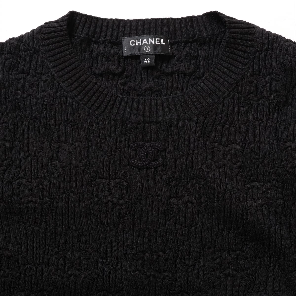 シャネル ココマーク 21P コットン カットソー 42 レディース ブラック 