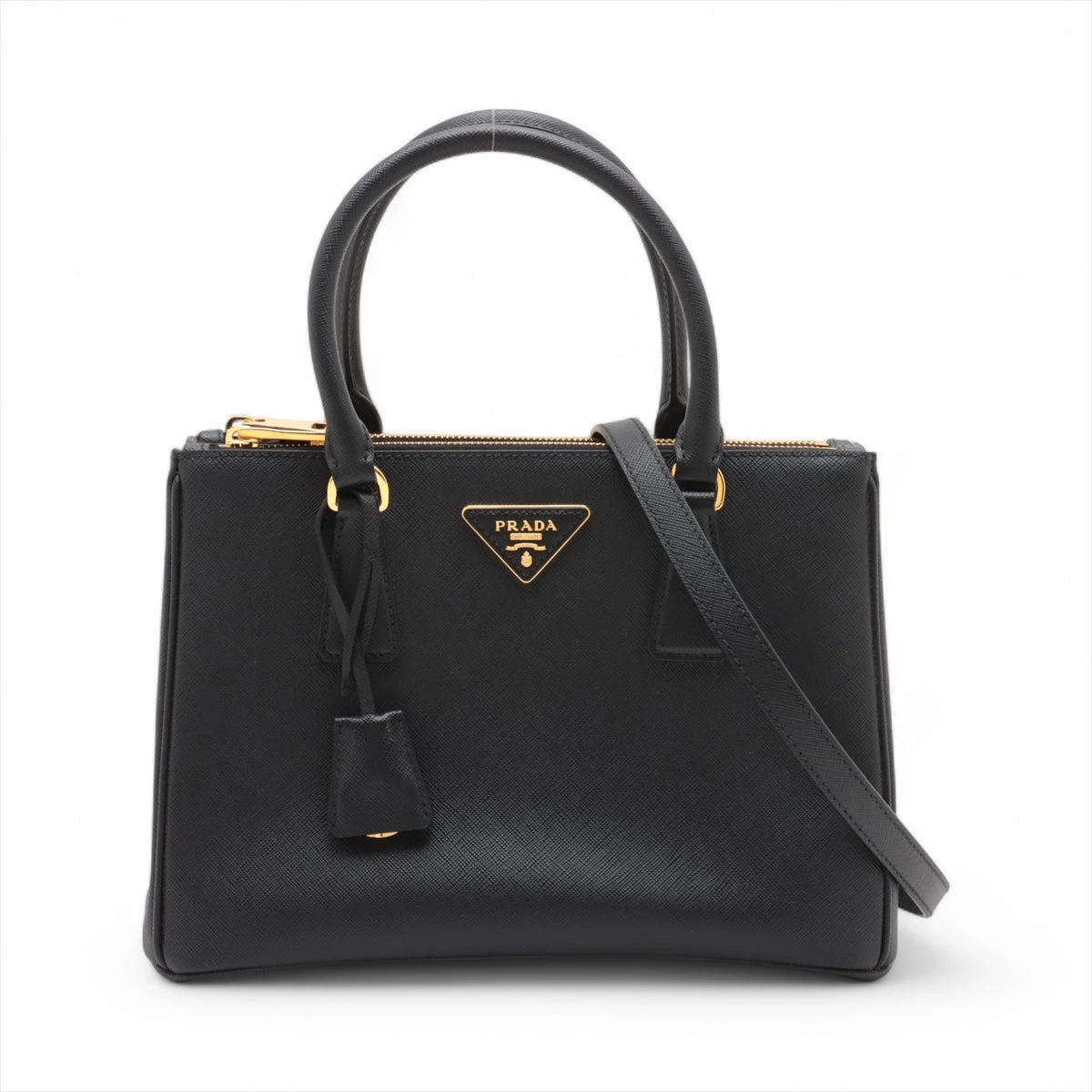 プラダ サフィアーノラクス レザー 2WAYハンドバッグ ブラック 1BA863  