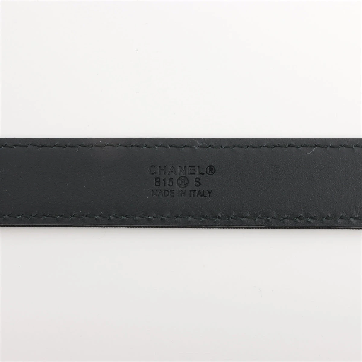 シャネル ロゴ B15S ベルト 80/32 レザー×ファブリック ブラック