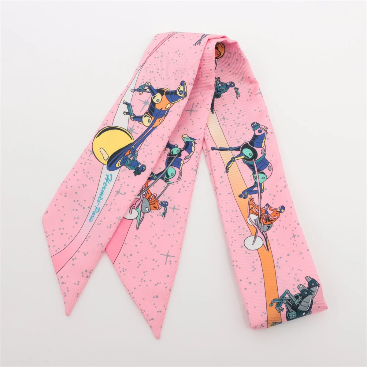 エルメス ツイリー スカーフ ピンク系（美品 HERMES エルメス ツイリー 
