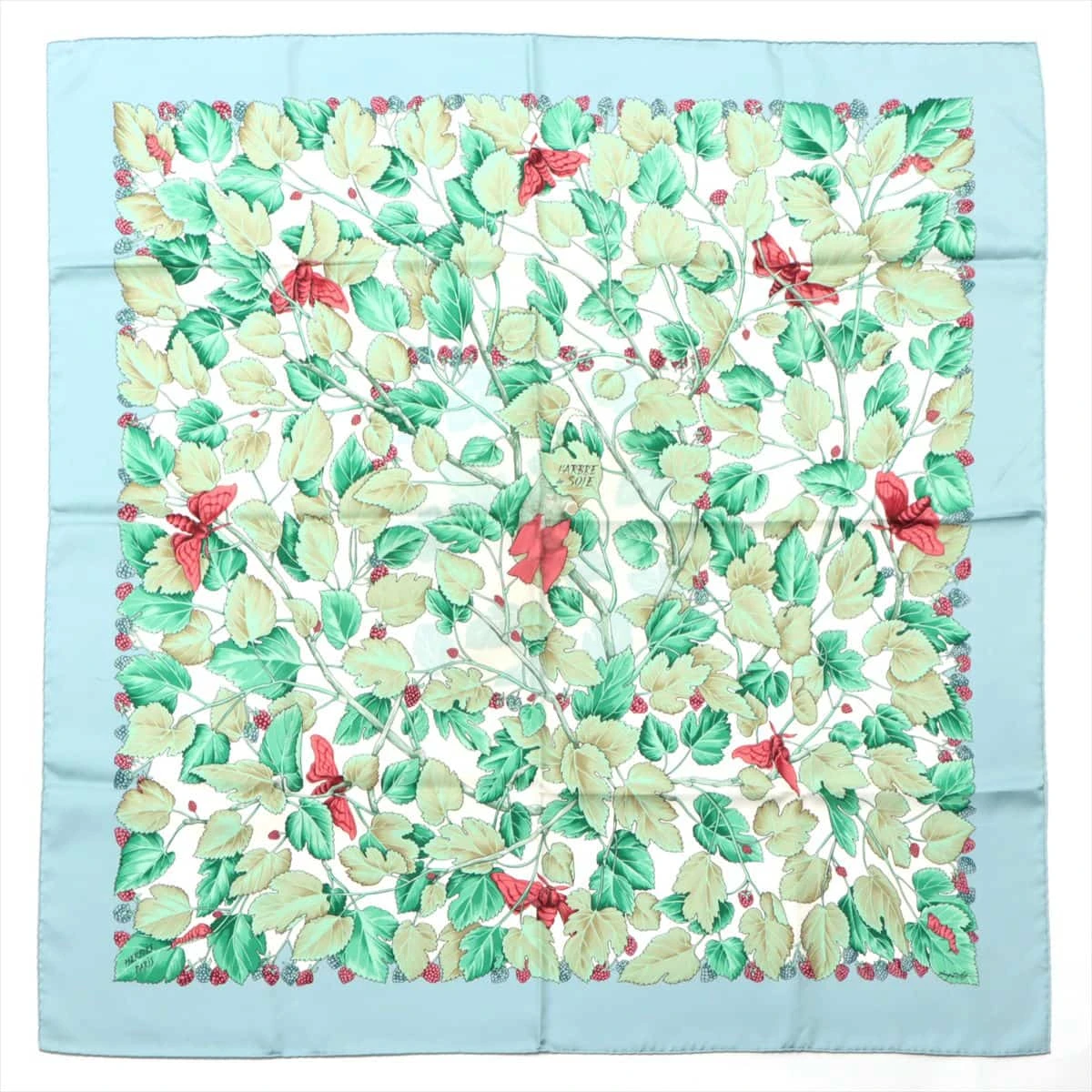 エルメス カレ90 l'ARBRE de SOiE 絹の木 桑の木と蚕 スカーフ