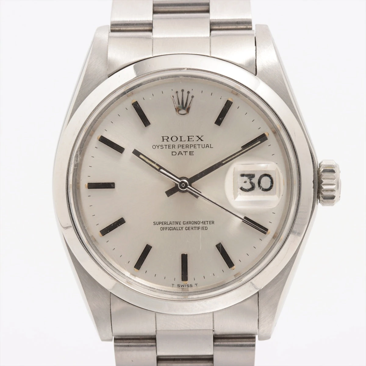 ロレックス オイスターパーペチュアルデイト 1500 SS AT シルバー文字盤