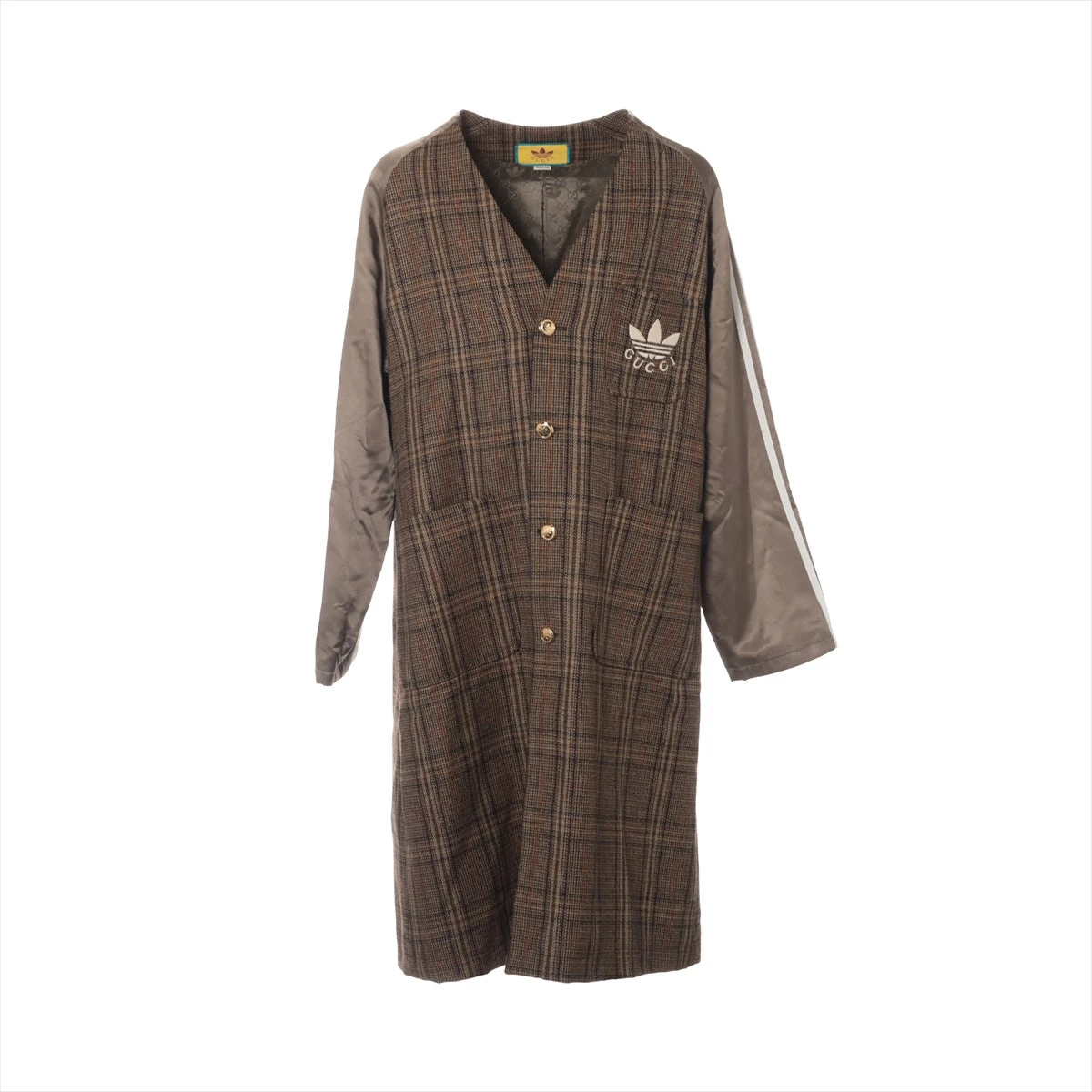 グッチ×アディダス ウール コート 44 メンズ ブラウン 710398 A3457278  