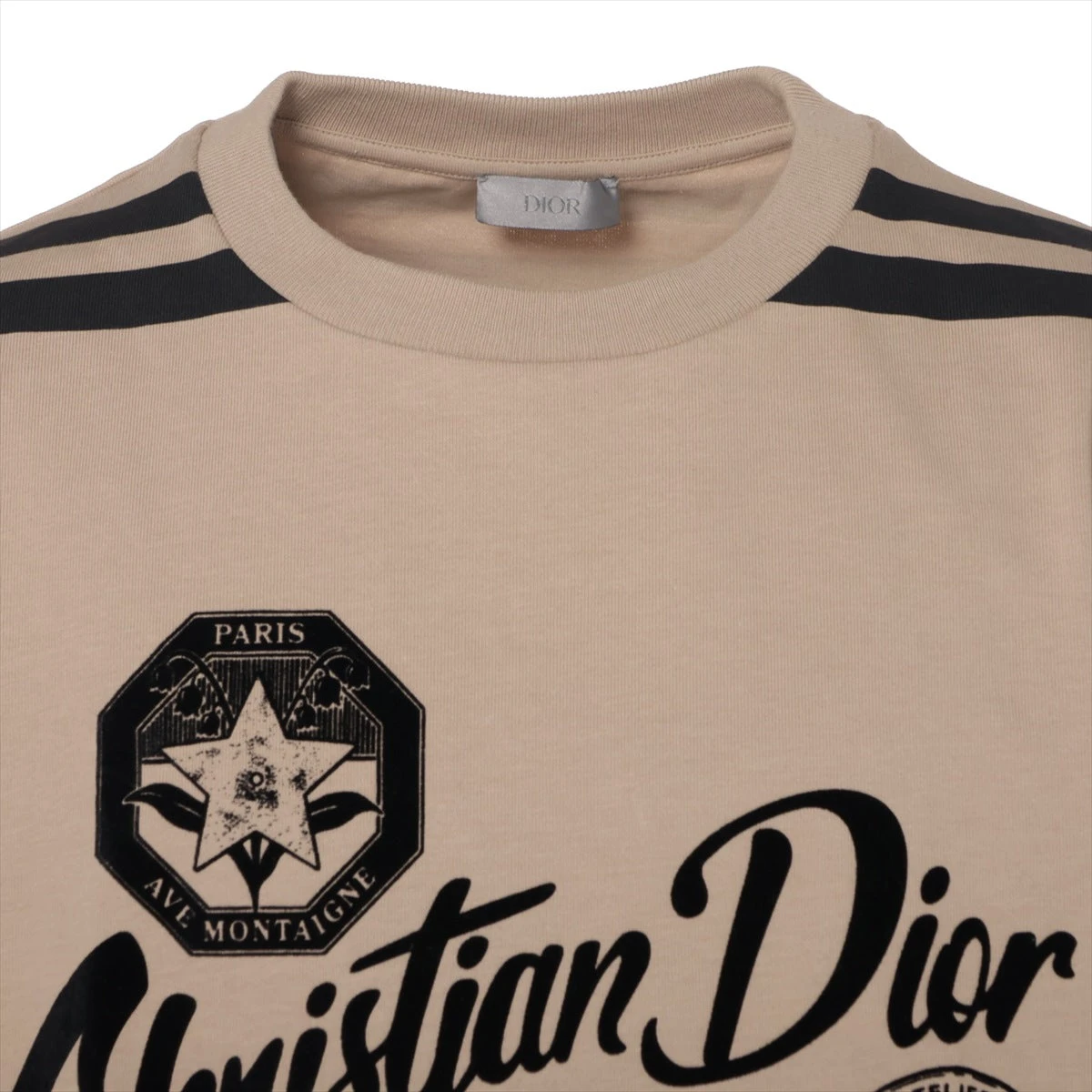 ディオール 24SS コットン Tシャツ XL メンズ ブラック×ベージュ
