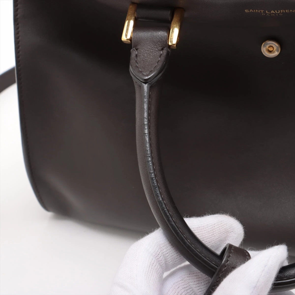 サンローランパリ ベイビーカバス レザー 2WAYハンドバッグ SAINT LAURENT サンローラン YSL ベイビー カバス パリ バッグ