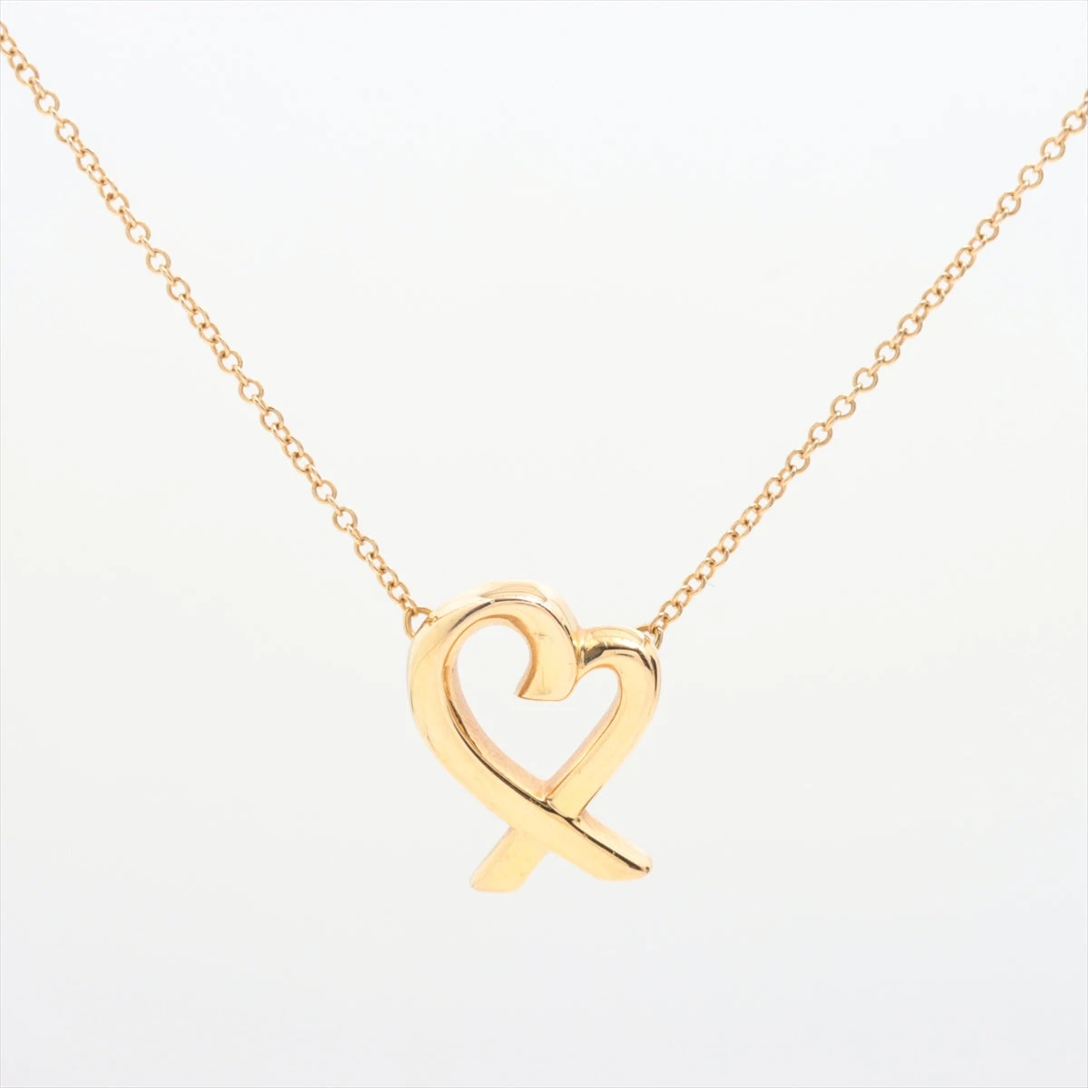 純正 オンライン販売 Tiffany ラビングハート ネックレス 750 箱 2.7g