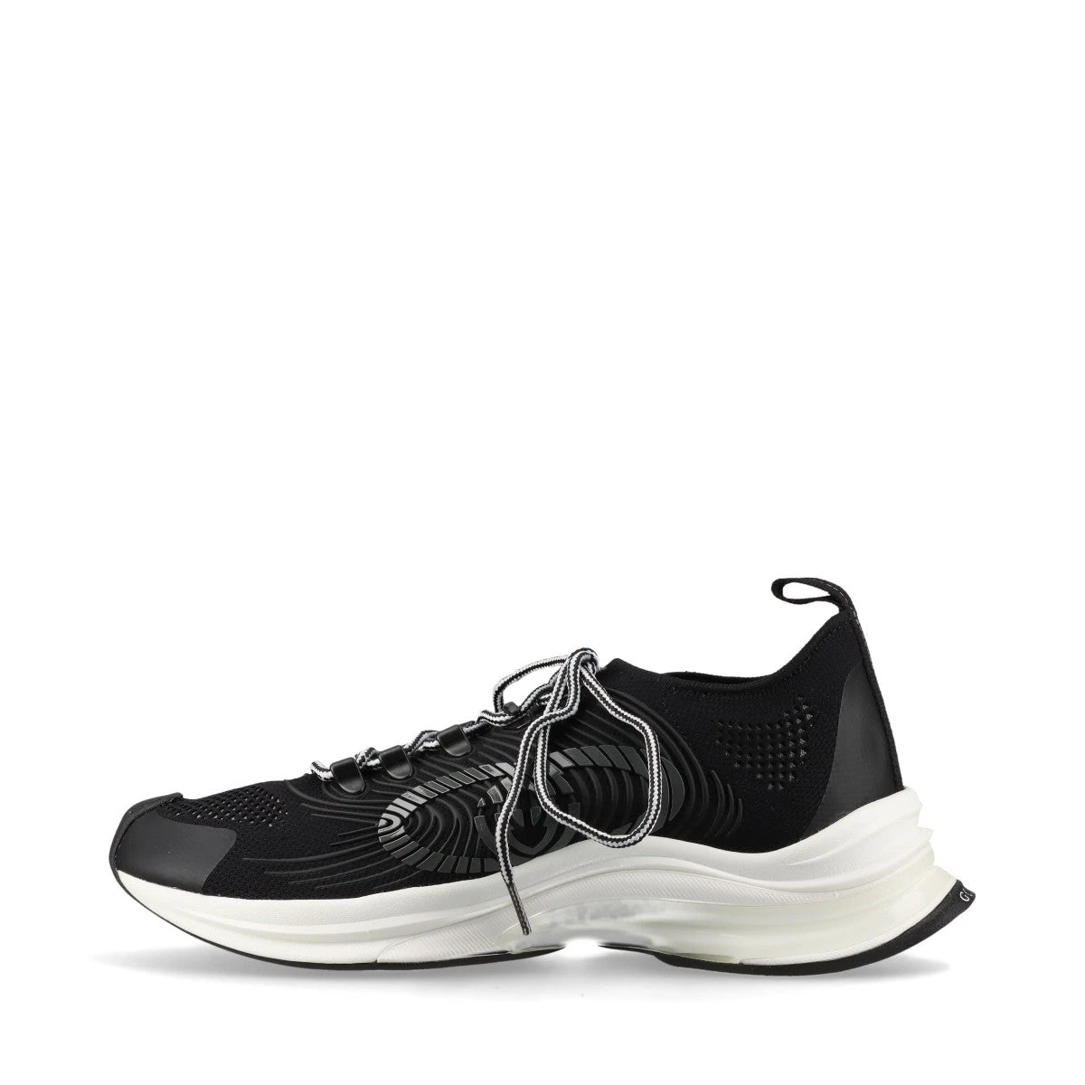 グッチ GUCCI RUN ニット×ラバー スニーカー 8 メンズ ブラック 