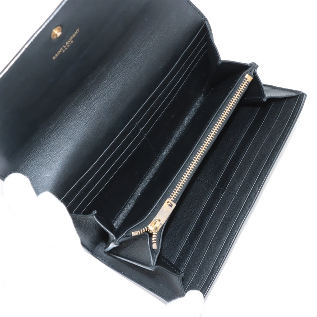 ✨鑑定済み✨YSL ブラックレザー 長財布 YSL ブラックレザー 長財布 - メルカリ