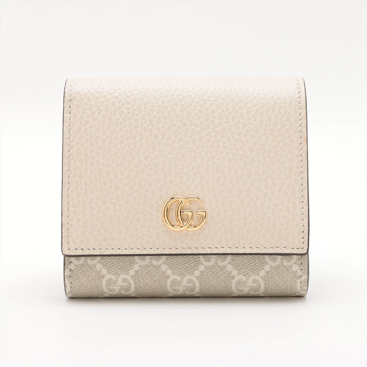 極美品GUCCI グッチ GGマーモント コンパクトウォレットベージュ
