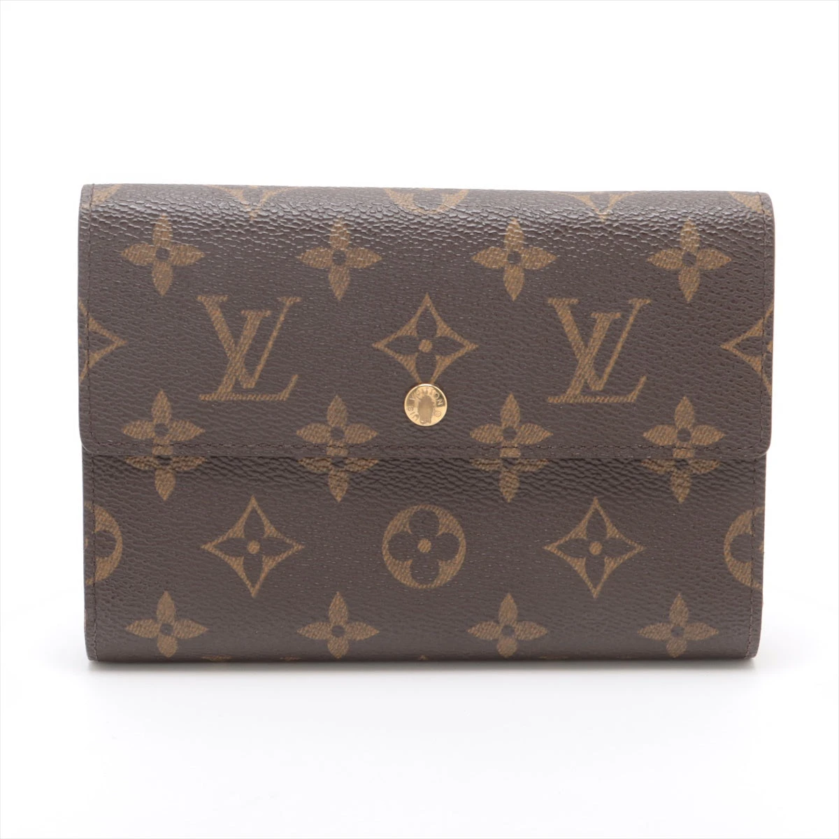 ルイヴィトン モノグラム トレゾール コンパクト 二つ折り財布 ブラウン ヴィトン モノグラム ポルトトレゾールエテュイパピエ M61202