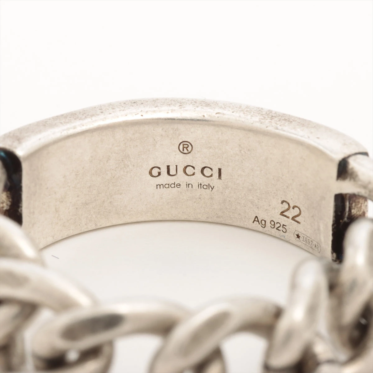グッチ グッチロゴ リング 22 925 8.3g シルバー A3514542｜中古
