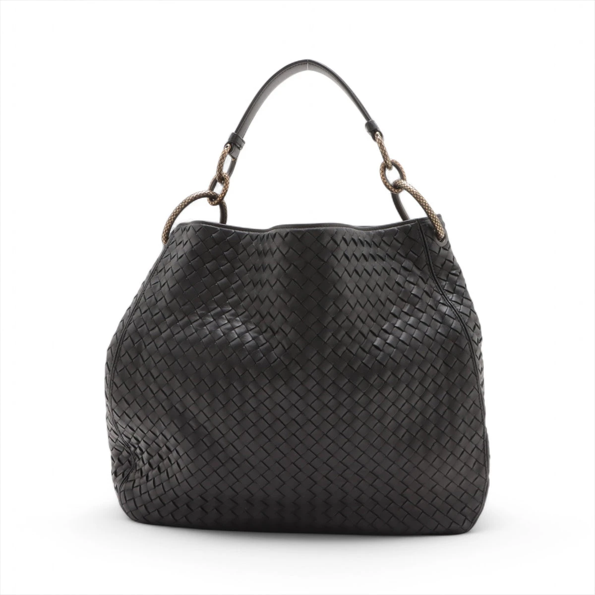 良品✨ボッテガヴェネタ イントレチャート レザー 編み込み ハンドバッグ 黒 BOTTEGA VENETA ボッテガヴェネタ バッグ イントレチャート