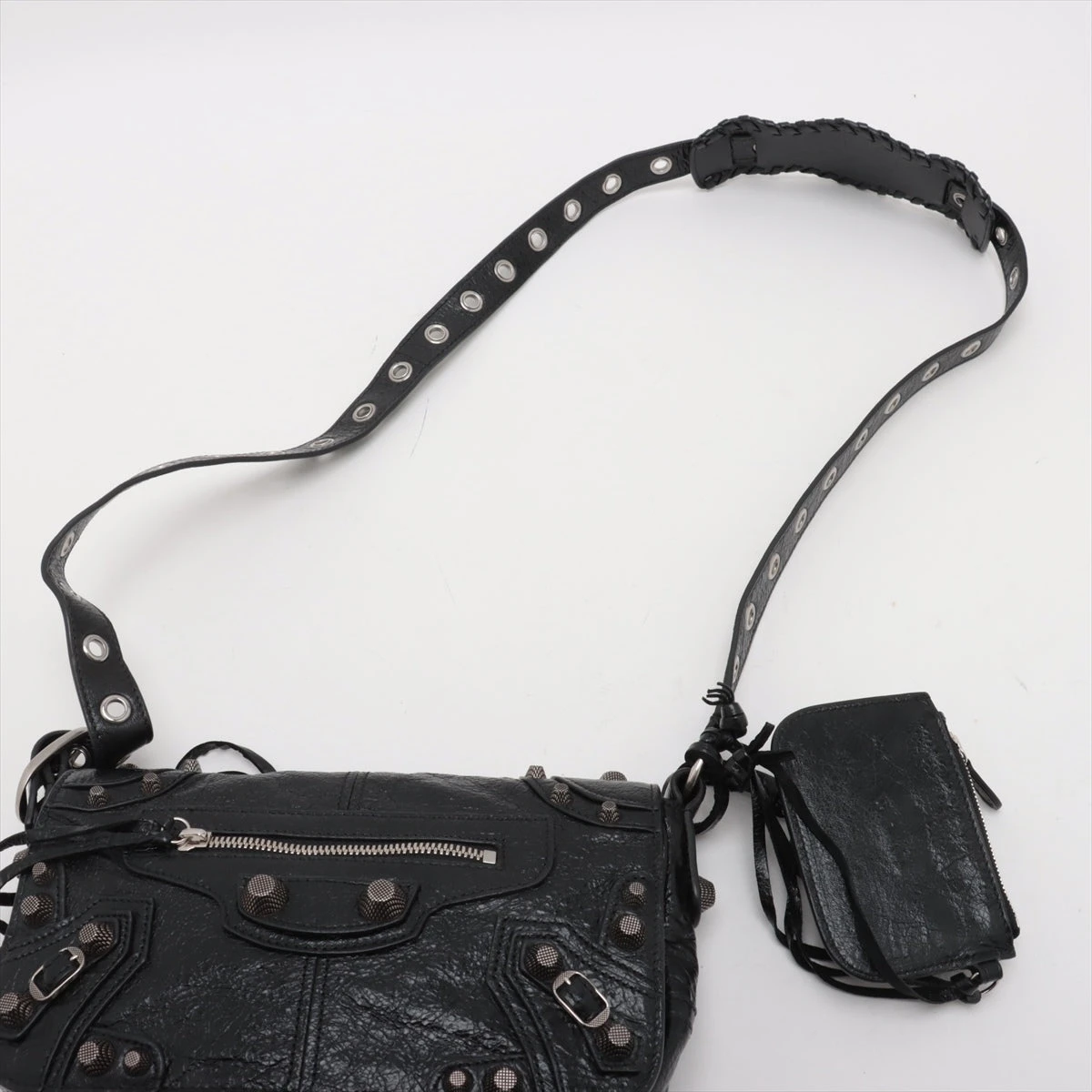 【関税込】 ル カゴール XS ショルダーバッグ - ブラック バレンシアガ ルカゴールXS レザー ショルダーバッグ ブラック