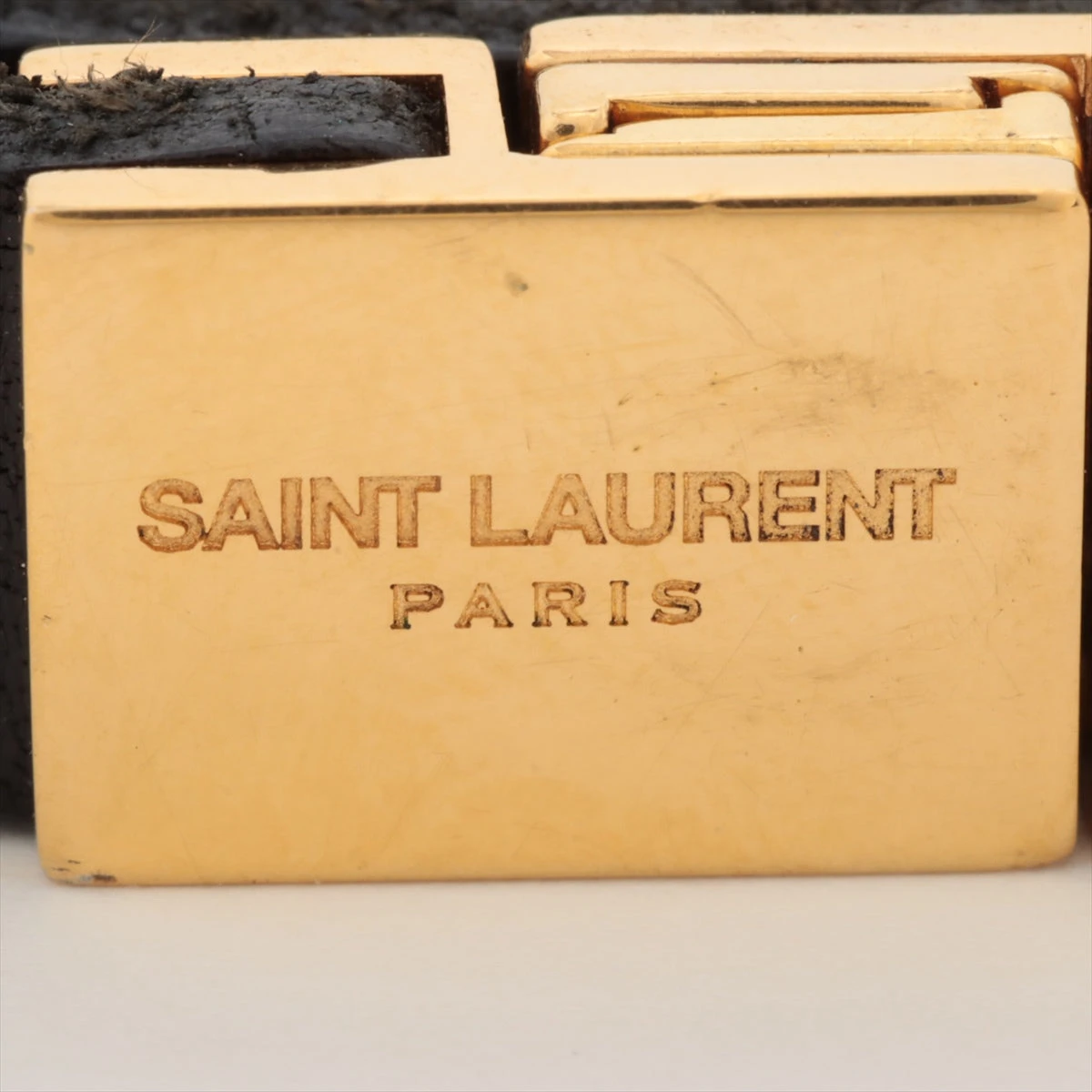 美品　SAINT LAURENT　サンローラン YSLロゴ　オピウム　ゴールド SAINT LAURENT サンローラン オピウムモノグラムツイスト YSL