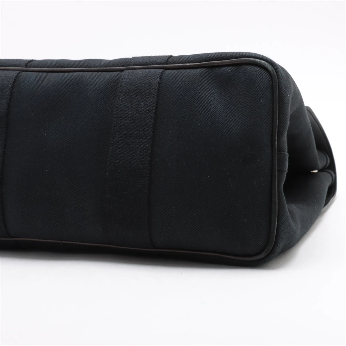 エルメス ヴァルパライソMM トワルシェブロン×レザー ブラック