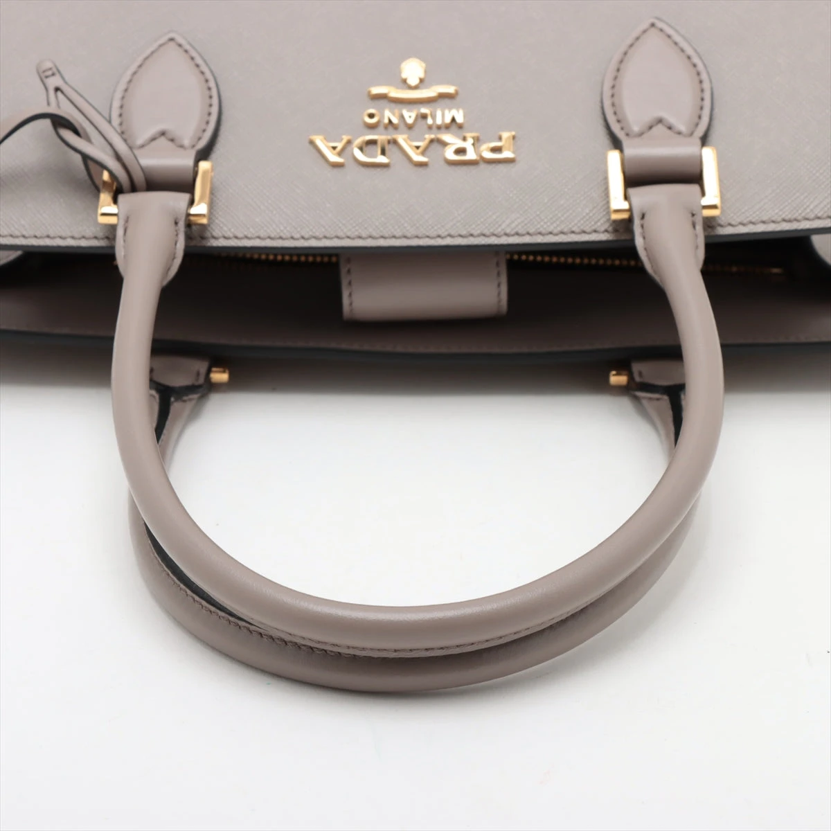 プラダ サフィアーノ 2WAYハンドバッグ グレー 1BA228 XB027083｜中古