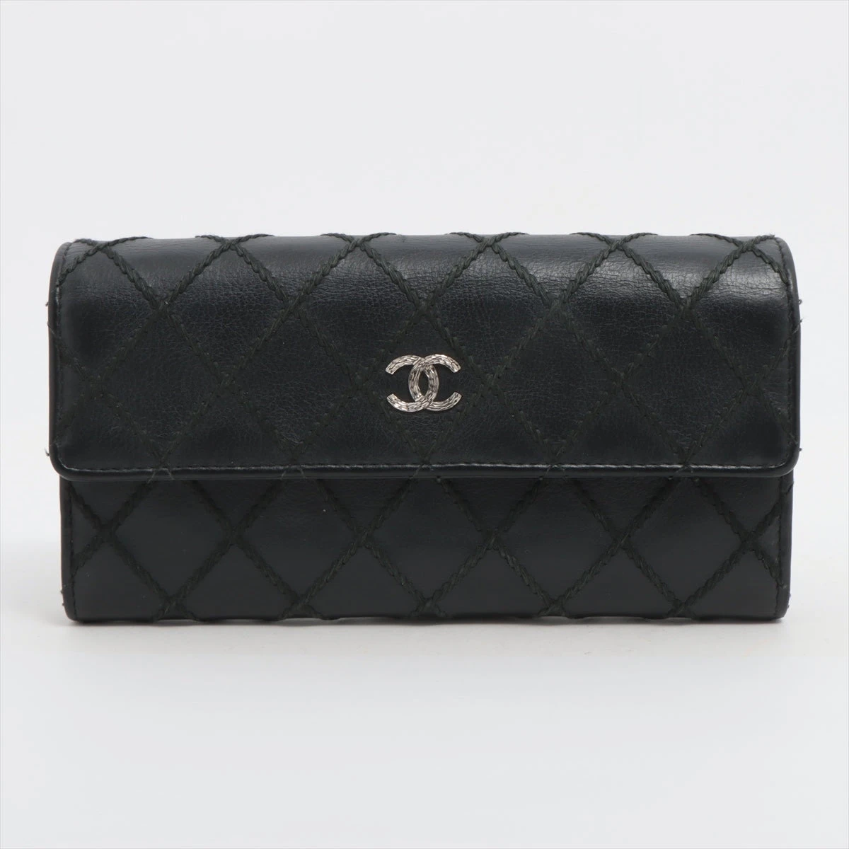美品【Chanel】ラムスキンレザー 長財布 ワイルドステッチ シャネル/長財布/ワイルドステッチ/黒の買取実績【ブランディア】