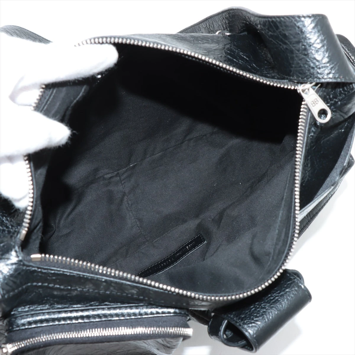 バレンシアガ スーパービジー レザー ショルダーバッグ ブラック