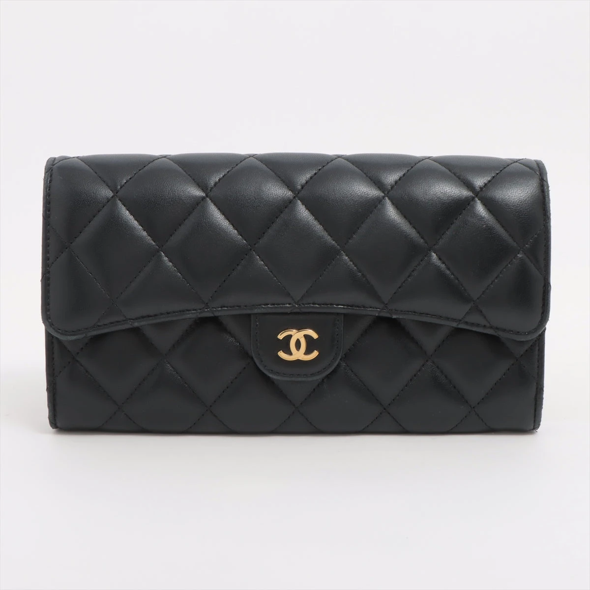 CHANEL シャネル ラムスキン マトラッセ ロングフラップウォレット 長財布 CHANEL シャネル】 キャビアスキン マトラッセ ロング フラップ