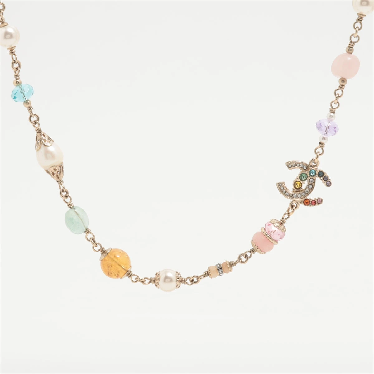 シャネル/ネックレス/カラーストーン/フェイクパール