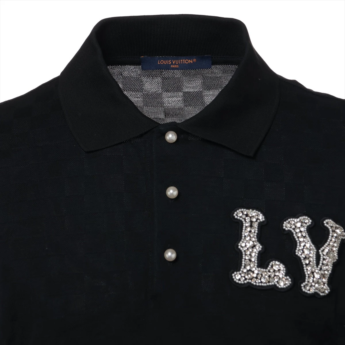 ヴィトン 24SS コットン ポロシャツ L メンズ ブラック RM241 コットン