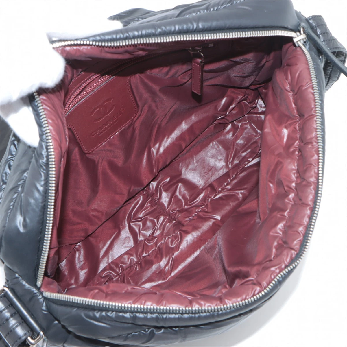 シャネル コココクーン ナイロン ショルダーバッグ ブラック シルバー