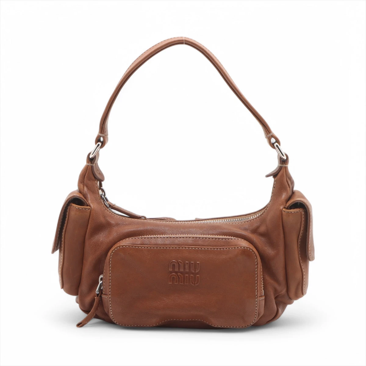 【人気☆】ミュウミュウ レザー ショルダーバッグ ポケット ミュウミュウ Miu Miu MIUMIU ショルダーバッグ 5BH225 2F8K