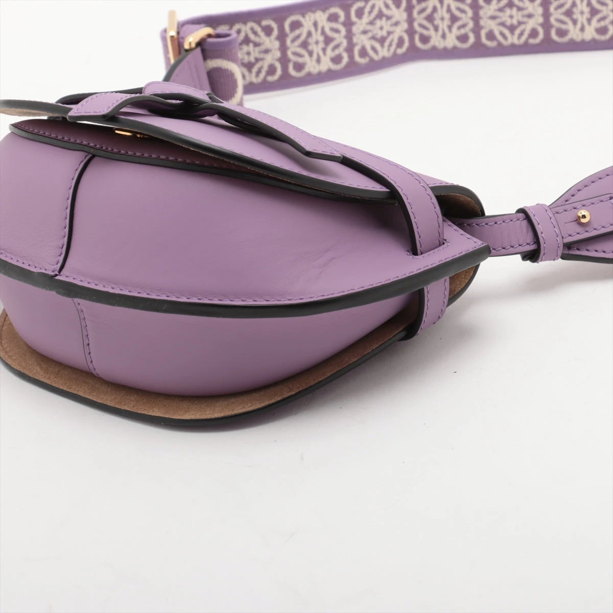 ロエベ ミニゲートバッグ レザー ショルダーバッグ パープル A3520226