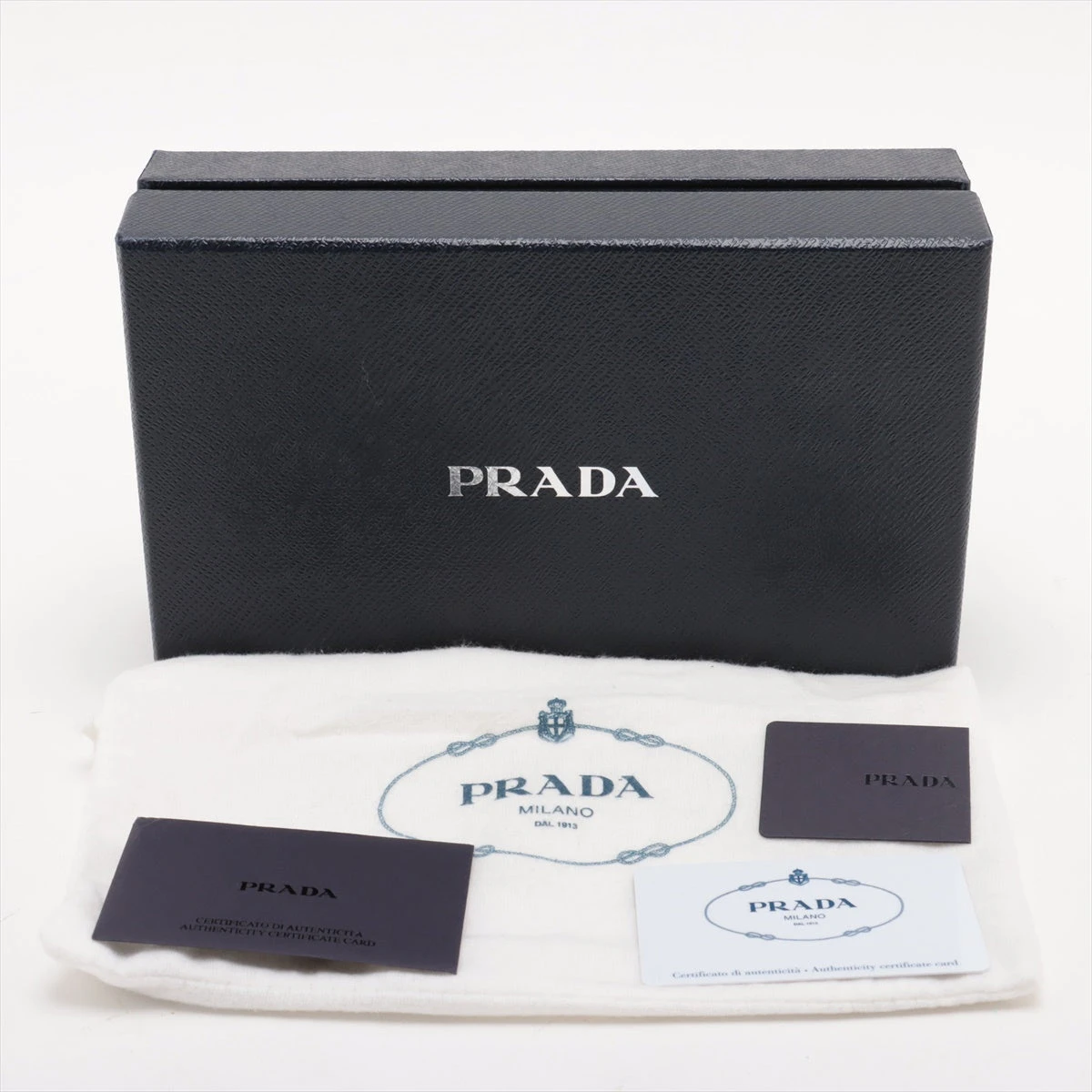 PRADA プラダ ナッパ レザー チェーン ウォレット ギャザー 1DH044