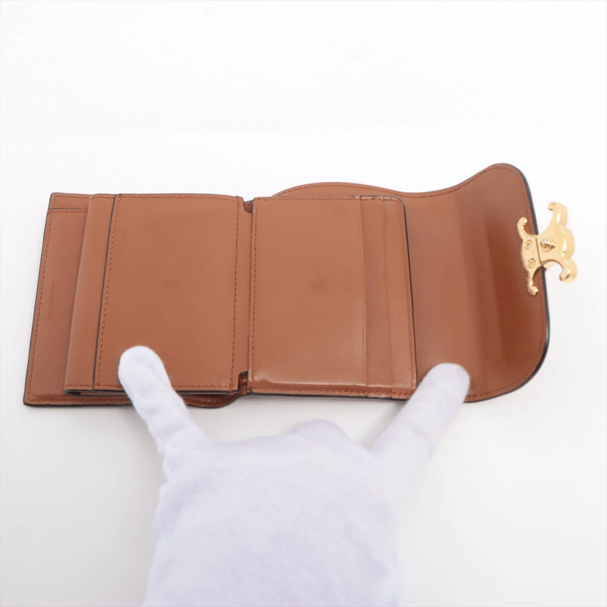 セリーヌ トリオンフ スモールフラップウォレット キャンバス×レザー