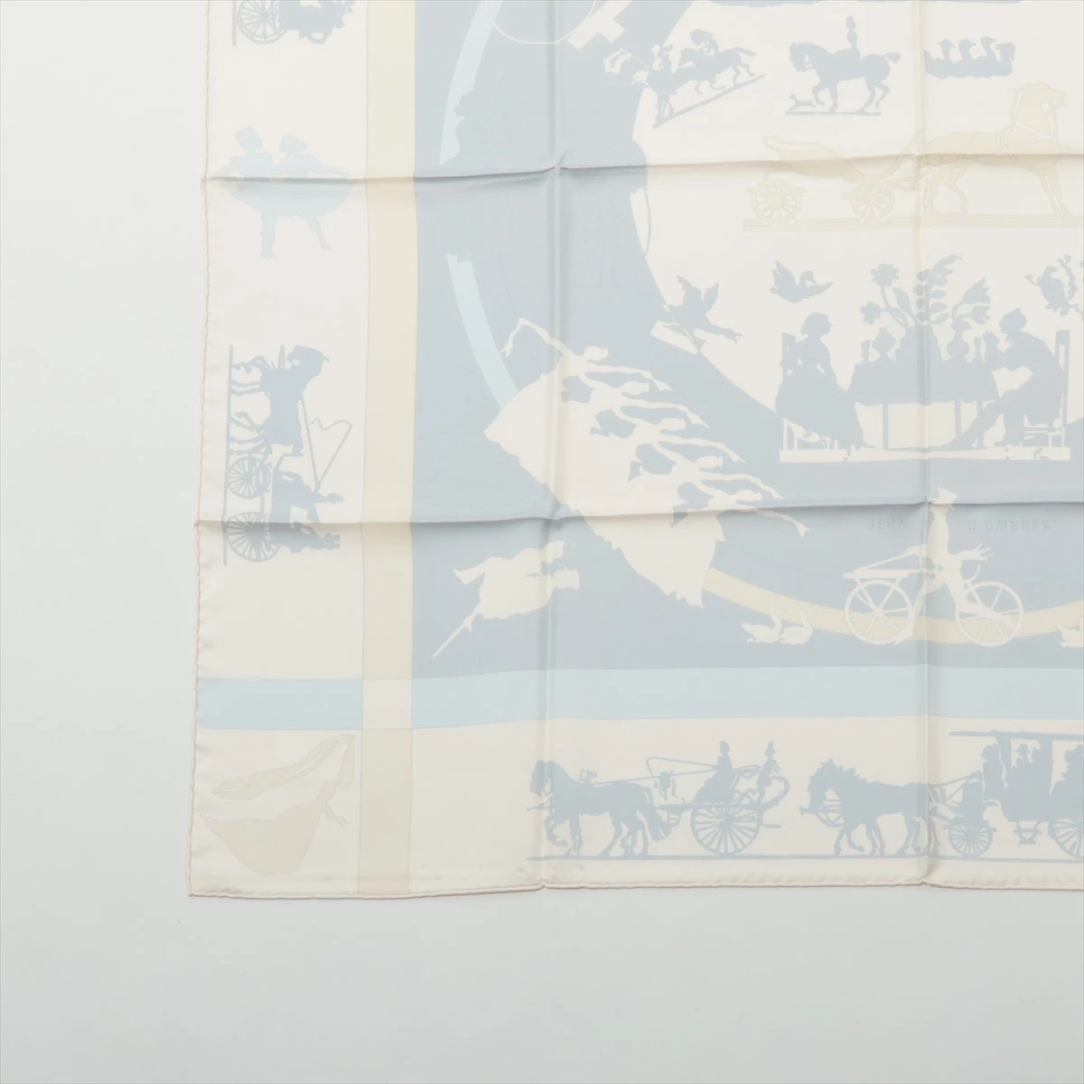 エルメス カレ90 JEUX D'OMBRES 影絵遊び スカーフ シルク アイボリー