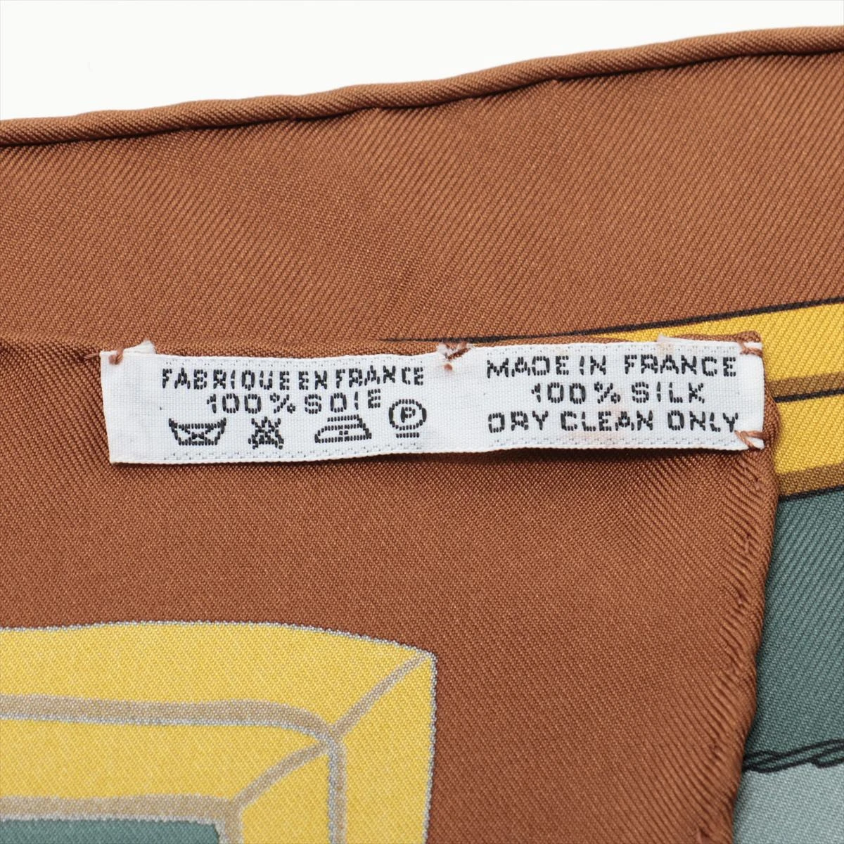 HERMES エルメス カレ90 馬車 ハット エルメス カレ90 馬車とハット スカーフ シルク ブラウン A3522465