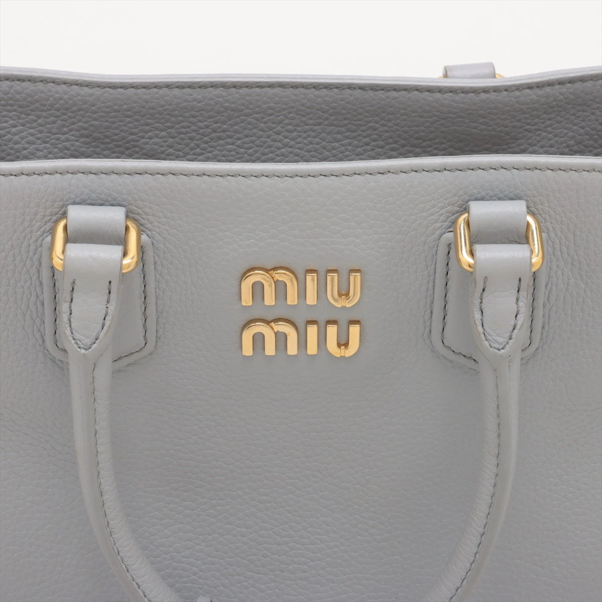 ミュウミュウ ヴィッテロダイノ レザー 2WAYショルダーバッグ ブルー