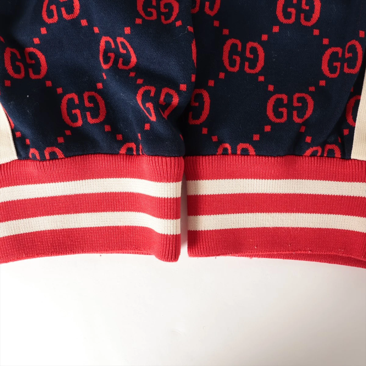 グッチ GGジャカード 18AW コットン トラックパンツ L メンズ ネイビー 