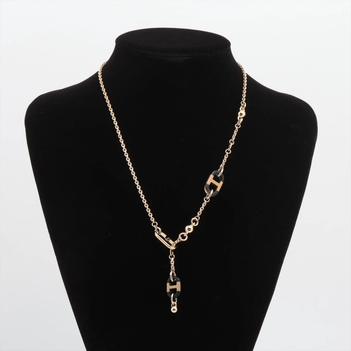 エルメス シュル メール ネックレス GP ブラック×ゴールド A3526359 